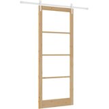  Klizna vrata 93 x 232 cm Masivna borovina i staklo Prirodna | shoptok.hr