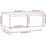  Stolić za kavu sivi 80 x 50 x 35 cm od masivne borovine | shoptok.hr