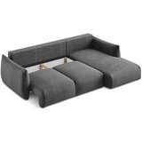 Makamii Tamno siva sklopiva kutna garnitura (s desnim kutom/s ležaljkom) Leila – | shoptok.hr