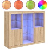 Maison Chic Komoda - Predalnik z LED lučkami 3 kosi sonoma hrast inženirski les, (21721095) | Shoptok.si