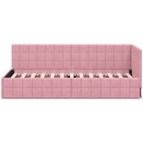 vidaXL kutni okvir kreveta s uzglavljem ružičasta 80 x 200 cm baršun | shoptok.hr