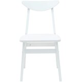  Trpezarijske stolice 2 kom. Čvrsto drvo od gume Bijelo Bijela 42 x 47.5 x 81 cm | Shoptok.si