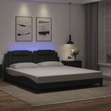  Okvir kreveta Viana s LED-om bez madraca crni 180 x 200 cm | shoptok.hr