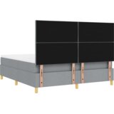 Box Postelja z vzmetnico z vzglavjem Svetlo siva 180 x 200 cm blago, (5000127229) | Shoptok.si