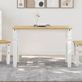 vidaXL Jedilna miza Corona bela 112x60x75 cm trdna borovina Cene