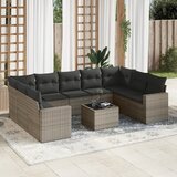  10-dijelni set vrtnih sofa od poliratana s jastucima sivi | shoptok.hr