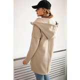 Kesi Insulated sweatshirt with a longer back and pockets light beige | Shoptok.si
