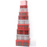  Novogodišnja kutija tartan red grey ( 43499 ) | ePonuda.com