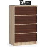AKORD KOMODA K 60 cm 4 ŠUPE SONOMA / WENGE, (21703040) Cene
