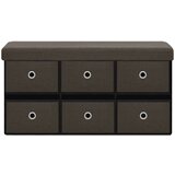  Sklopiva klupa za pohranu tamnosmeđa 76x38x38 cm umjetno platno | shoptok.hr