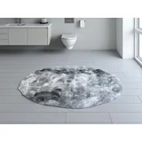 okrugla prostirka za kupatilo Φ100cm, sivo/crna