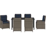  Set od 7 komada vrtne blagovaonice sivi poli ratan | shoptok.hr