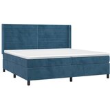  box spring s madracem LED tamnoplavi 200x200 cm baršun | shoptok.hr