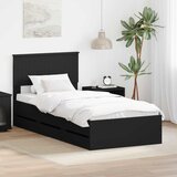  Krevetna konstrukcija Crna 90 x 200 cm Inženjersko Drvo | Eponuda.com