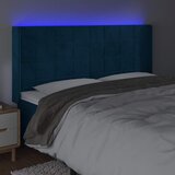  LED uzglavlje tamnoplavo 163x16x118/128 cm baršunasto | shoptok.hr