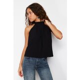 Trendyol Black Pleat Barter Neck Regular/Regular Fit Knitted Blouse | Shoptok.si