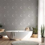  Tapeta - Cosmic Fireworks - Elegant pattern with moons and stars on a gray background. 50x1000 Vodootporna | shoptok.hr