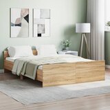 Maison Chic Posteljni okvir - Dvoposteljna postelja - Zakonska postelja z vzglavjem in vznožjem sonoma hrast 140x190 cm-J16207, (21772517) | Shoptok.si