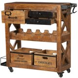 Interia Home & Living Vitrina za vino od masivnog manga u prirodnoj boji broj boca 5 kom, 100x92x30 cm Ravi – | shoptok.hr