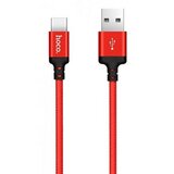 Hoco podatkovni kabel Type C na USB 2m 3A rdeč pleten | Shoptok.si
