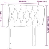  Uzglavlje s ušima svjetlosivo 83x23x78/88 cm od tkanine | shoptok.hr