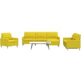 vidaXL 4-dijelni set sofa s tabureom svjetložuti od tkanine Cijene