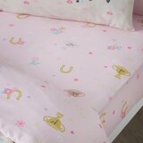 Catherine Lansfield Rožnata napenjalna enojna otroška rjuha 90x190 cm Happy Horses – | Shoptok.si