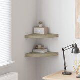  Plutajuće kutne police 2 kom boja hrasta 35 x 35 x 3,8 cm MDF | shoptok.hr