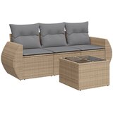  4-dijelni set vrtnih sofa s jastucima bež od poliratana | shoptok.hr