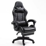 Lean Toys Igralni stol LEAN črna– ergonomski gaming stol z naslonom za noge | Shoptok.si