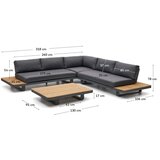Kave Home Temno siva/v naravni barvi aluminijasta vrtna garnitura za 5 oseb Tosqueta – | Shoptok.si
