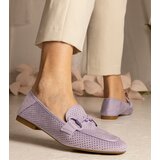 Gemre Purple women's perforated loafers with decoration Mensory | Shoptok.si
