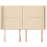  Vzglavje z ušesi krem 147x16x118/128 cm blago, (20684194) | Shoptok.si