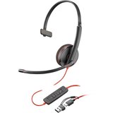 HP poly blackwire 3210 monaural usb-c slušalice + usb-a adapter (8X214AA)