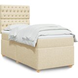  The Living Store Box spring postelja z vzmetnico krem 80x200 cm blago - Box Spring Postelja, (21496807) Cene