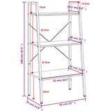  Samostojeća polica s 3 razine crna 56 x 35 x 108 cm | shoptok.hr