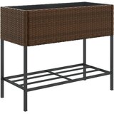  Vrtne sadilice s policom 2 kom smeđe 90 x 40 x 75 cm poliratan | Eponuda.com