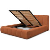 Bobochic Paris Oranžna oblazinjena zakonska postelja s prostorom za shranjevanje z letvenim dnom 160x200 cm Denali – | Shoptok.si