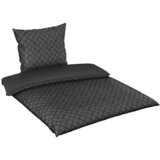 Dieter Knoll OBOJESTRANSKA POSTELJNINA SNAKO 140/200 cm saten antracit, srebrne barve | Shoptok.si