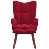  Stol za sproščanje s stolčkom vinsko rdeč žamet, (20957440) | Shoptok.si