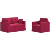  Set sofe 2 pcs Vinska crvena 138 x 78 x 80 cm Baršun | shoptok.hr