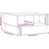  Stolić za kavu smeđa boja hrasta 60x60x30 cm konstruirano drvo | shoptok.hr