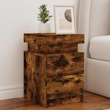  Noćni ormarić s LED svjetlima boja dimljenog hrasta 35x39x55 cm | shoptok.hr