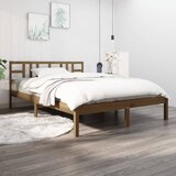 Furnova Posteljni okvir medeno rjav iz trdnega lesa 200x200 cm, (21939214) Cene
