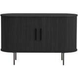 Unique Furniture Crna komoda u dekoru hrasta s kliznim vratima 120x76x45 cm Nola – | shoptok.hr