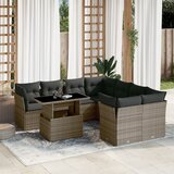 vidaXL 9-dijelni set vrtnih sofa od poliratana s jastucima sivi | shoptok.hr