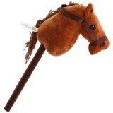 Lean Toys Plišasta glava konja na palici Hobby Horse Dolgodlaki konj Rjava zvoki | Shoptok.si