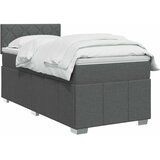  Boxspring krevet s madracem Tamnosiva 90 x 200 cm Tkanina - Tamnosiva 90 x 200 cm Dizajn s rombovima | shoptok.hr
