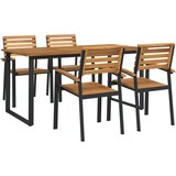  Vrtna garnitura - 5-dijelni vrtni blagovaonski set od bagremovog drva i metala - Crna Dužina stola 160 cm 4 Dužina stola 160 cm | shoptok.hr