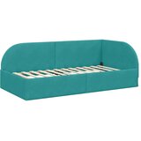  Kutni okvir kreveta s uzglavljem Tirkizna 80 cm x 200 cm Baršun | shoptok.hr